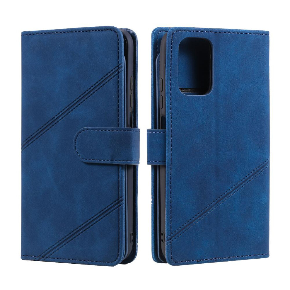 (Blue) Case For Xiaomi Redmi Note 10S Magnetic Card Holder Kickstand Wallet Flip Folio Wristband Pu Leather Blue 764762611323