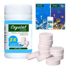 100pcs Tablets Pool Cleaning Tablet Floating Chlorine Hot Tub Chemical Dispenser