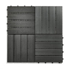4-Pcs Composite Decking Tiles, Outdoor Patio Tiles For Garden Flooring