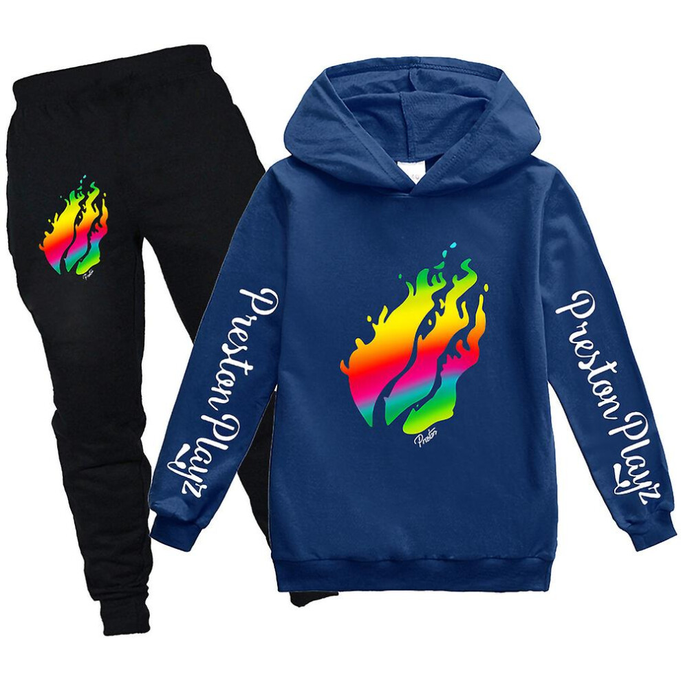 (PH1501-2-BN, 150CM(11-12Y)) Kids Cartoons PRESTONPLAYZ Sweatshirts Teenage Girls Boys Preston Playz Spring Autumn Sports Leisure Long Sleeve Hoodies Sets