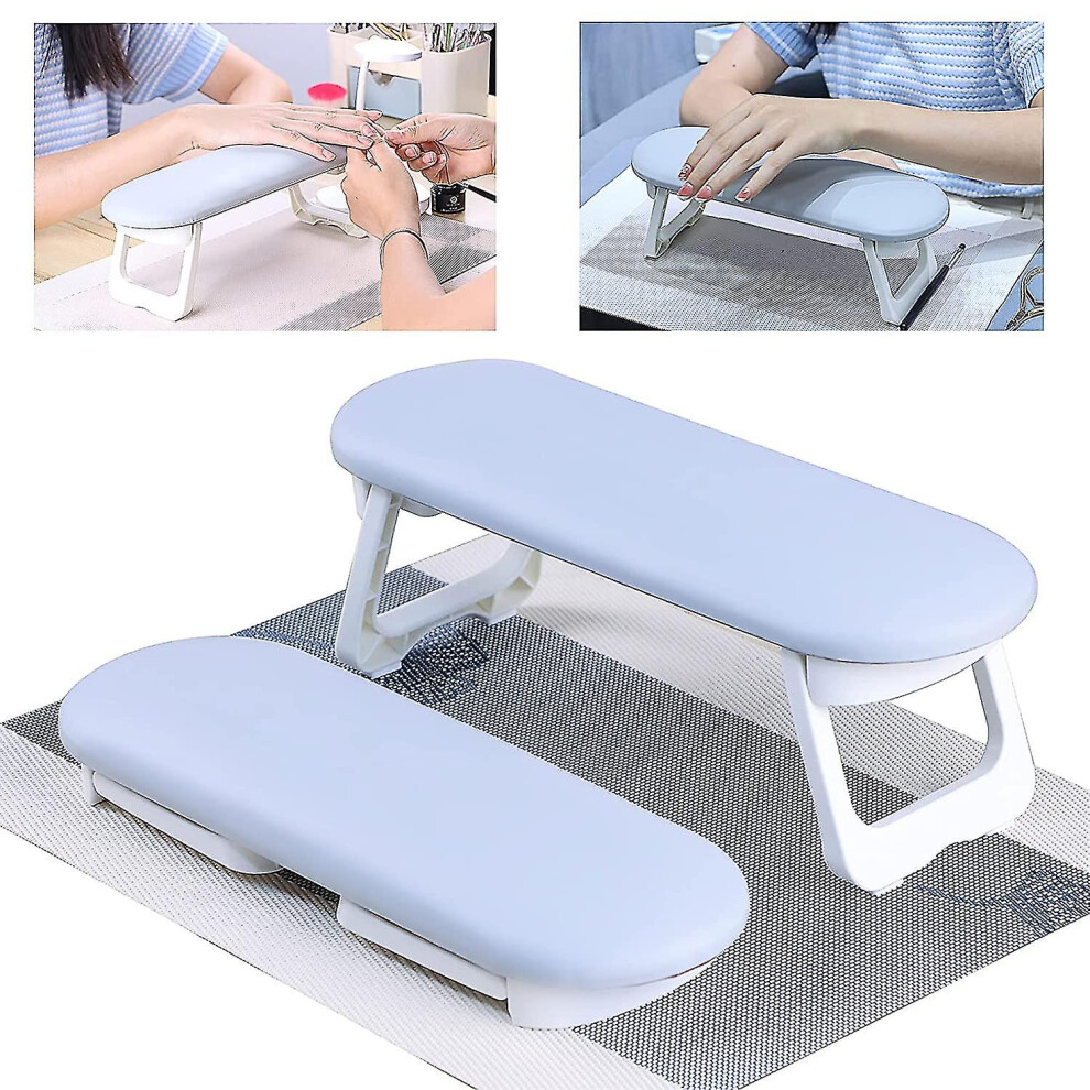 Foldable Nail Arm Rest, Pu Leather Nail Hand Rest For Nails Tech With Table Mat, Nail Hand Rest Pillow