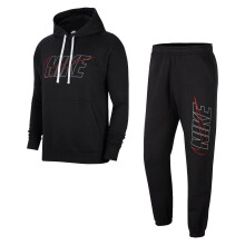 (Large) Nike Air Mens Tracksuit Hoodie Joggers Set Black