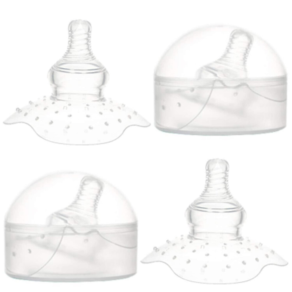 2 Pack Nipple Shield, Premium Contact Nippleshield For Breastfeeding With Latch Difficulties Or Flat