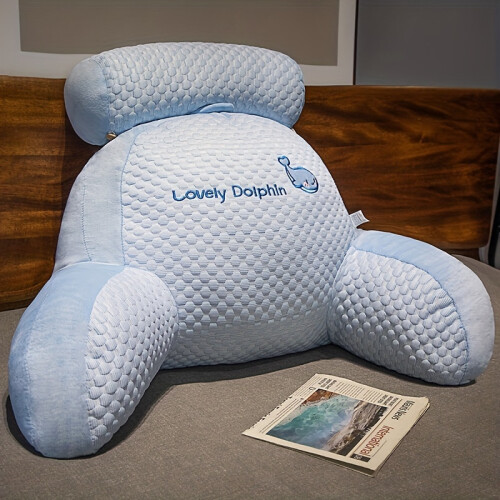 (Whale) Large Backrest Bed Pillow Sofa Bed Dormitory Reading Pillow Removable And Washable