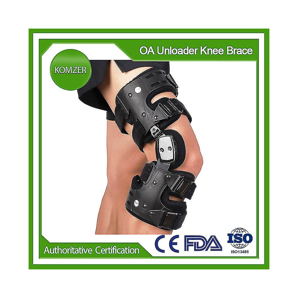 (Left) Komzer Oa Unloader Knee Brace, Osteoarthritis Of The Bone On Bone Knee Support, Rheumatoid Arthritis Joint Pain And Degeneration