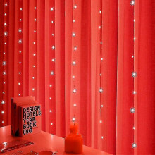 (Red, 3Mx1M) 3m 4m 6m Led Curtain Garland On The Window Usb Festoon Fairy Lights With Remote New Year Garland Led Lights Christmas Decoration