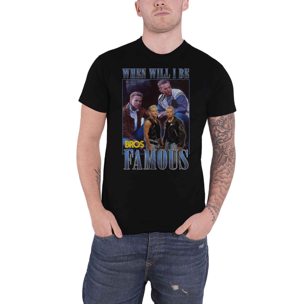 (XXL, Black) Bros T Shirt When will I be Famous Homage Logo new Official Mens Black