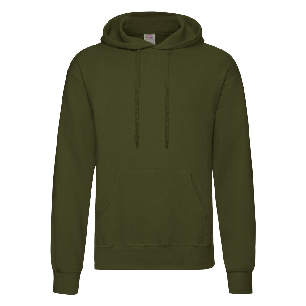 (3XL, Classic Olive) Fruit Of The Loom Unisex Adults Classic Hooded Sweatshirt
