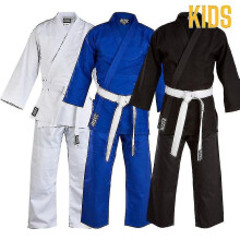 (Blue, 140cm) Sports Cotton Student Judo Suit - Black-yvan