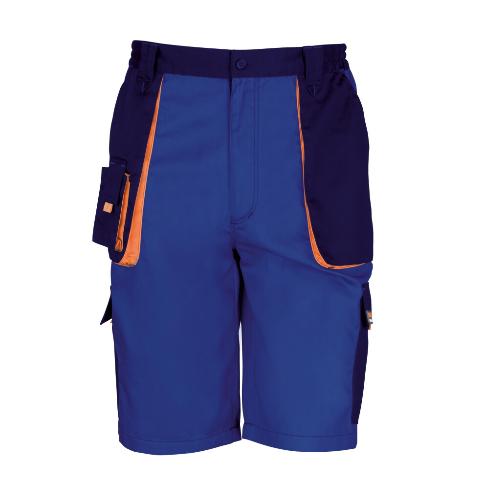 (3XL, Royal / Navy / Orange) Result Unisex Work-Guard Lite Workwear Shorts (Breathable And Windproof)