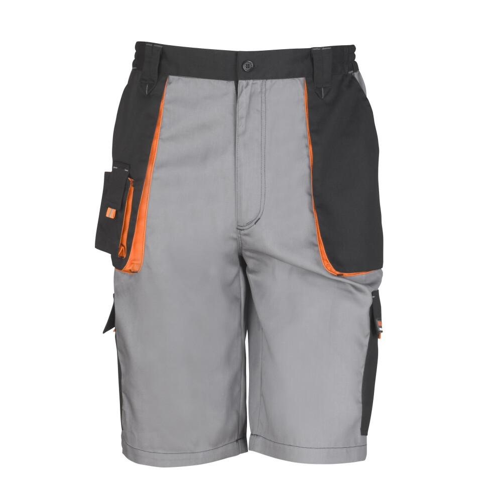 (3XL, Grey / Black / Orange) Result Unisex Work-Guard Lite Workwear Shorts (Breathable And Windproof)