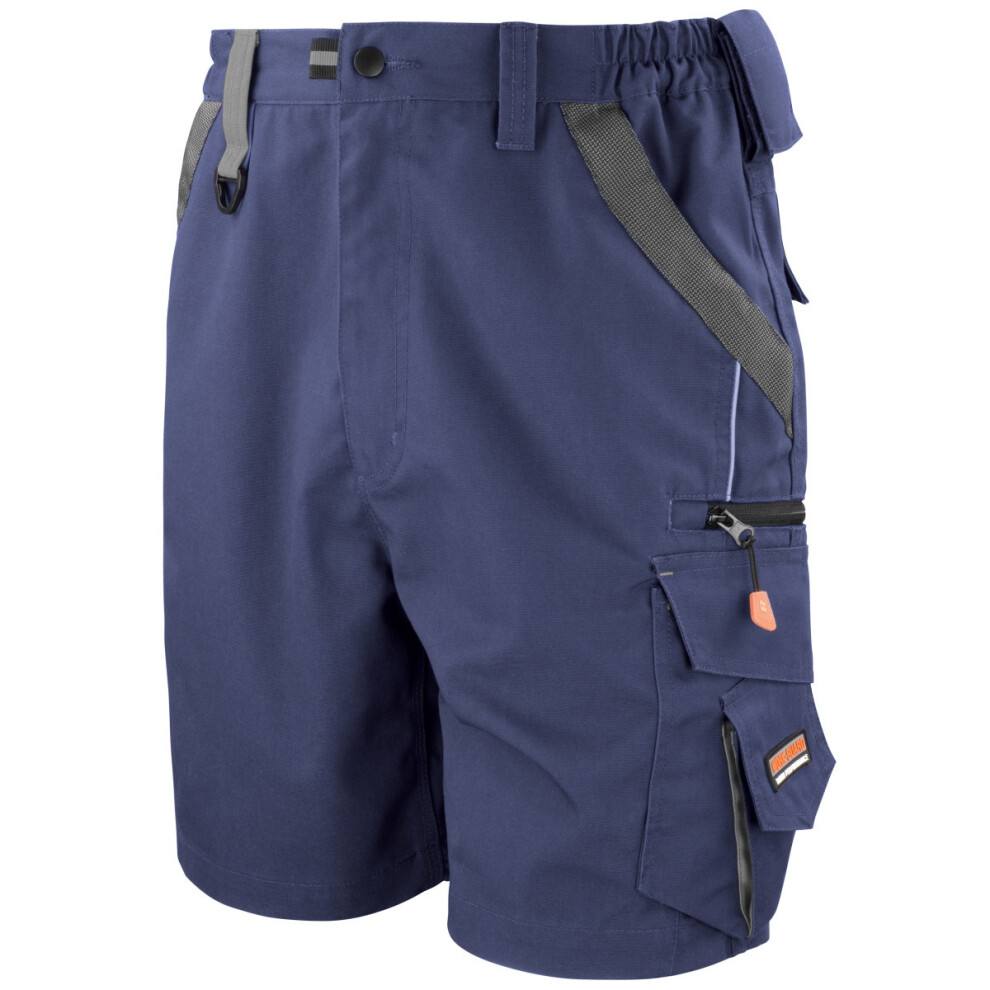 (M, Navy/Black) Result Workguard Unisex Technical Work Shorts