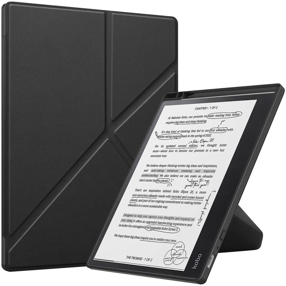 For Kobo Elipsa 2E Origami Case Pu Leather Tpu E-Book Reader Stand Cover With Auto Wake/Sleep 4522139288228