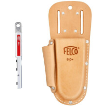 Official Felco F910+ Leather Holster & F905 Sharpening Tool Bundle for Felco Secateurs – Belt Clip, Side Pocket, 90 Tungsten Carbide
