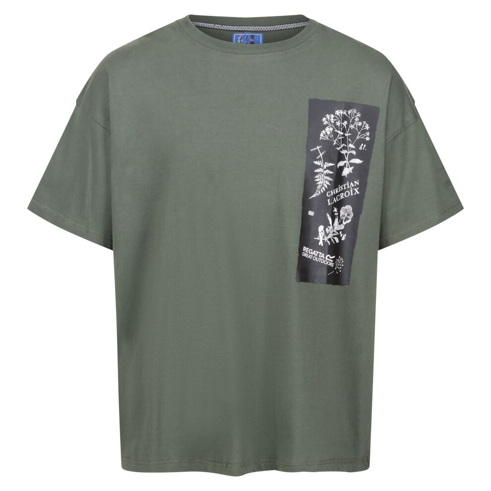 (3XL, Dark Khaki) Regatta Mens Christian Lacroix Aramon Flower T-Shirt