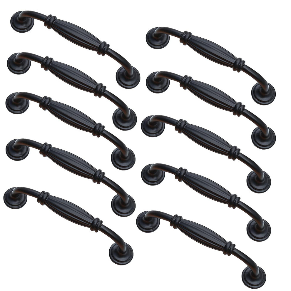 6Pcs Cabinet Handles 128Mm Black Kitchen Cupboard Handles Door Bow Pull Handles 9363541229868