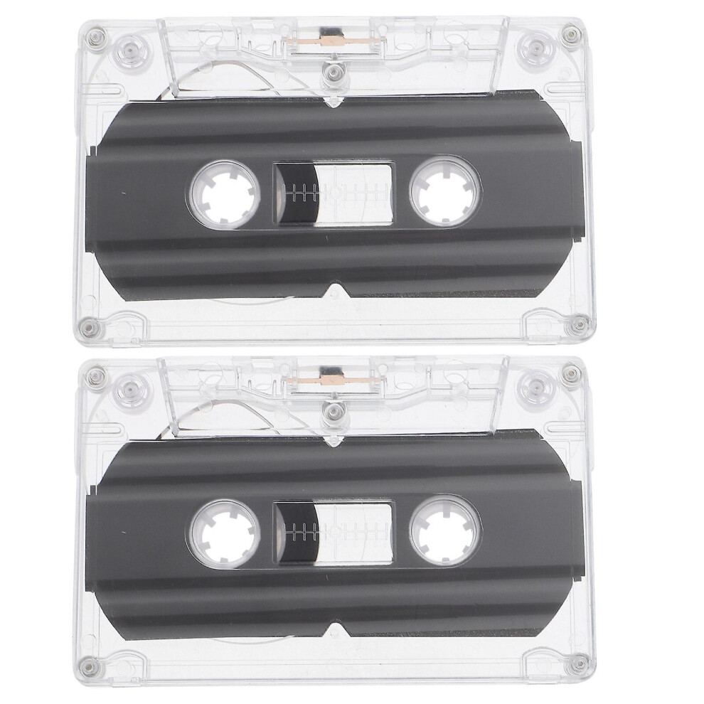 2 Pcs Cassette Tapes Plastic Cassettes Tapes Blank Cassette Transparent Cassettes Tapes Blank Audio Tapes