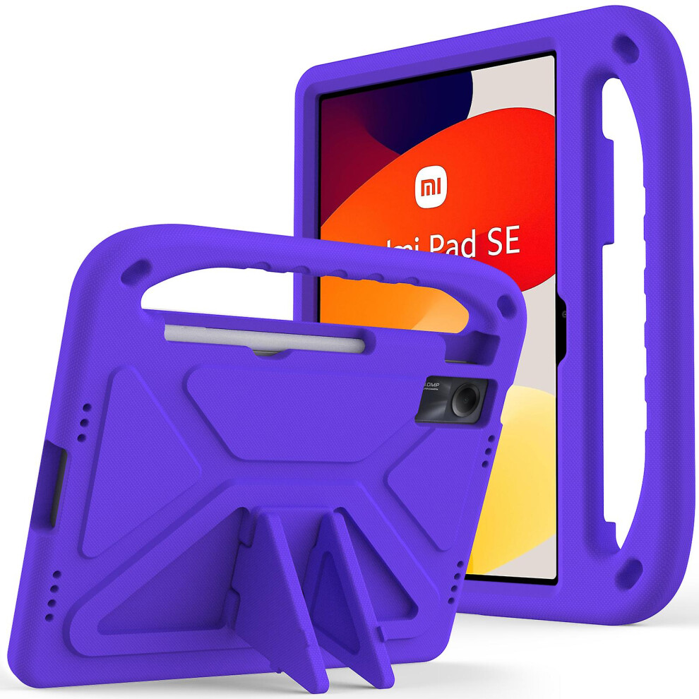 (Purple) Case For Xiaomi Redmi Pad Se, Hand Grip Anti-Drop Eva Tablet Kickstand Cover Purple 4522139300784
