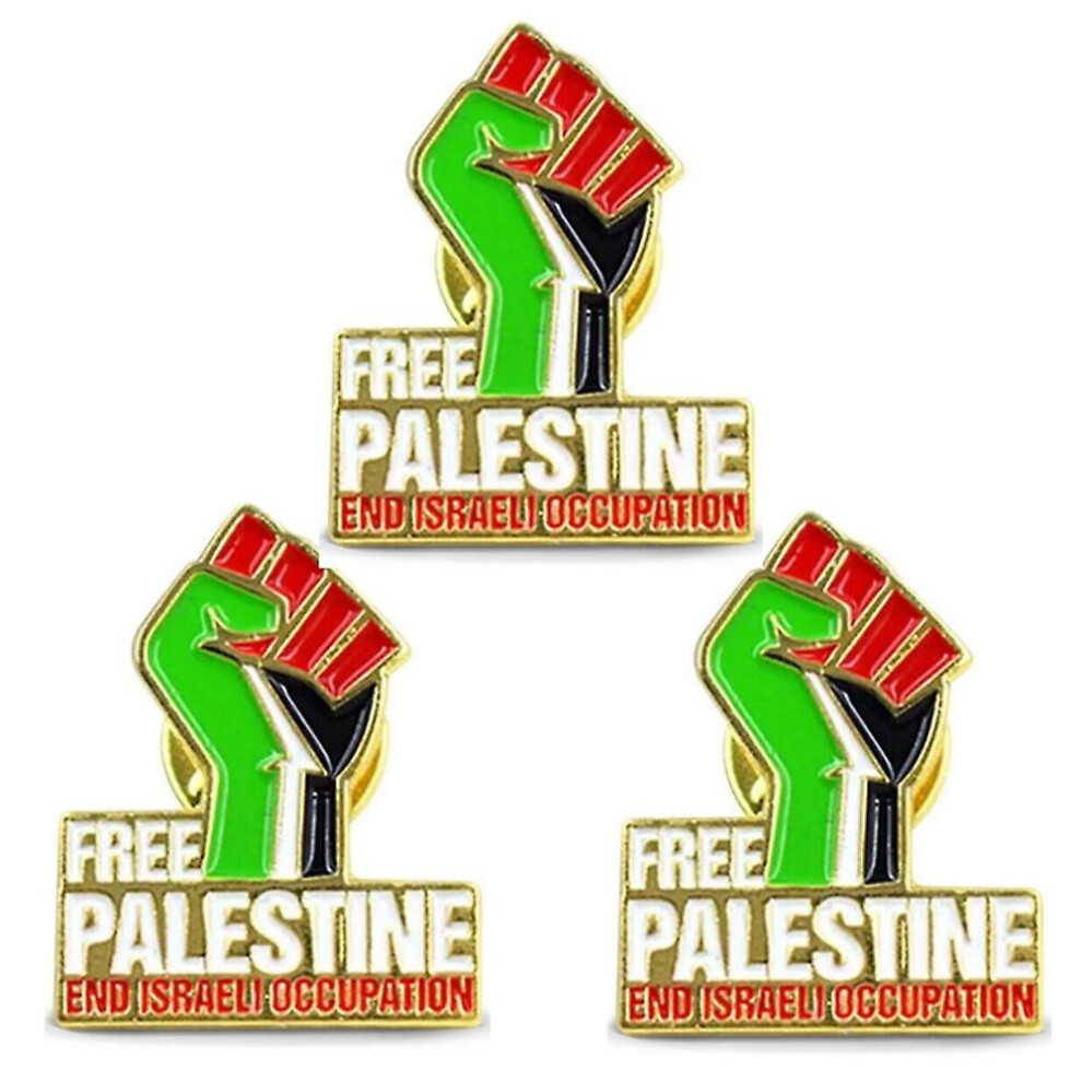 (10pcs Palestine Palestinian Flag Colour Fist Metal Lapel Pin Badge - Free Palestine) 10pcs Palestine Palestinian Flag Colour Fist Metal Lapel Pin Badge - Free Palestine