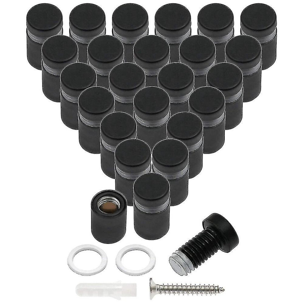 24Pcs Standoff Screws, Wall Sign Standoff Mounting Hardware Advertising Glass Standoff Nail For Hanging, Black 4522139304218