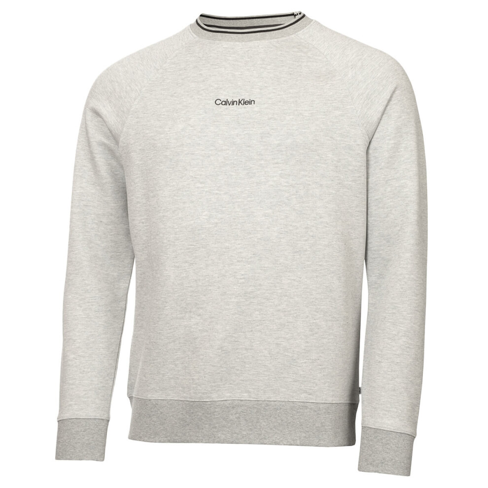 (XXL, Silver Marl) Calvin Klein Mens 2023 Rendell Soft Crew Neck Stretch Fabric Golf Sweater