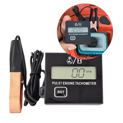 Gasoline Engine Tach Hour Meter Gauge Tachometer Marine Inductive Speedometer 2