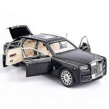 Saytay 1/24 Rolls-royce Phantom Car Model, Zinc Alloy Toy Car With Sound And Light For Kids Boy Girl Gift (black) St-001