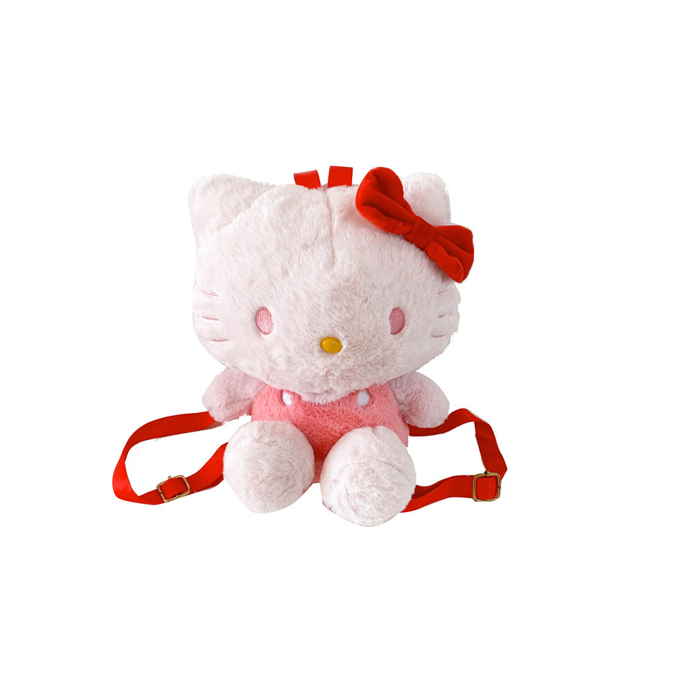 (Hello Kitty) Versatile Minimalism And Cute Kuromi Plush Backpack For Girls Hello Kitty