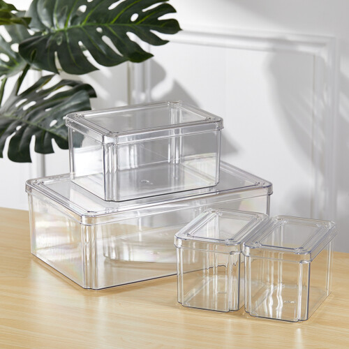 Living And Home 4Pcs Transparent Refrigerator Bins Organizer Set 1