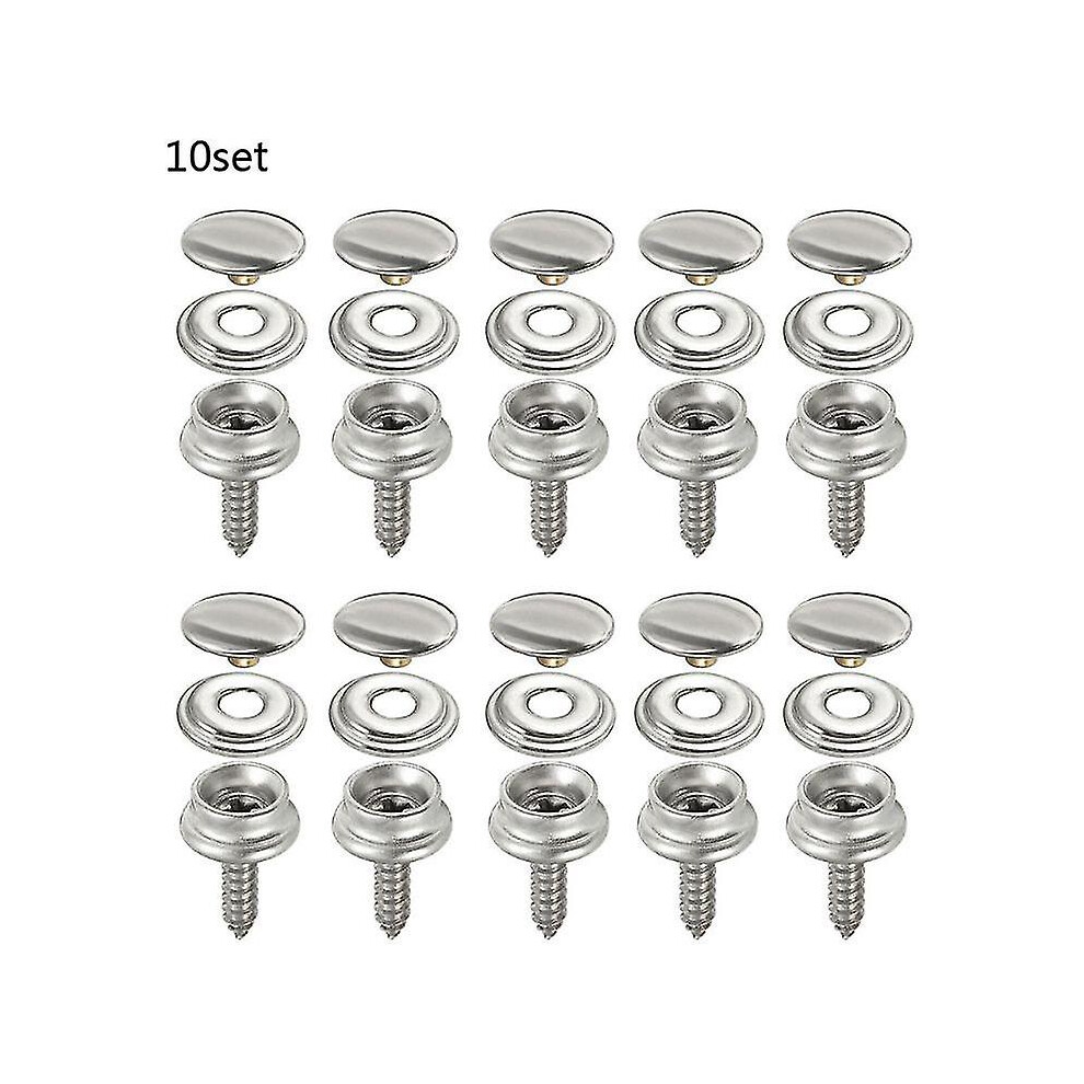 10 Sets Stainless Steel Snap Fastener Marine Yacht Boat Canvas Cover Tool Button 9497821010058