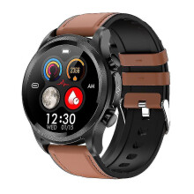 (Brown Leather) 2023 Blood Glucose Smart Watch Ecg ppg Monitoring Blood Pressure Body Temperature Smartwatch Men Ip68 Waterproof Fitness Tracker - Smart Watches
