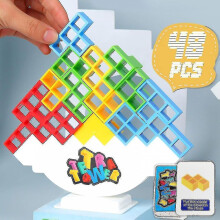 48 Pcs Tetra Tower Balance Stacking Blocks Game,100% New