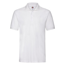 (M, White) Fruit of the Loom Mens Premium Pique Polo Shirt