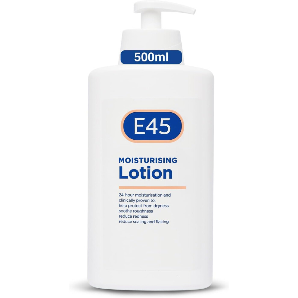 E45 Moisturising Lotion 500 ml Dermatological Body Moisturiser Lotion Lotion Daily Moisturiser Dry Skin Sensitive Hydration Protect Dryness Reduce