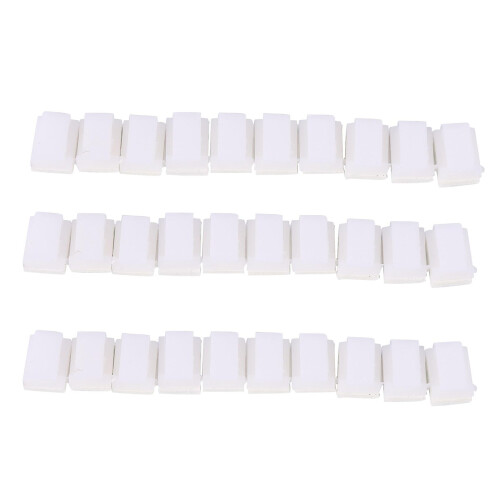 30x Cable Holder Cable Clip Cable Clamp Self-adhesive White 2