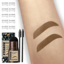 (Golden Blonde) Waterproof Eyebrow Print Set Fixed Powder Eyebrow Brush Brow Shaping Kit Eyebrow Template One Step Brow Stamp Eyebrow Powder Set Lazy Quick And Natura