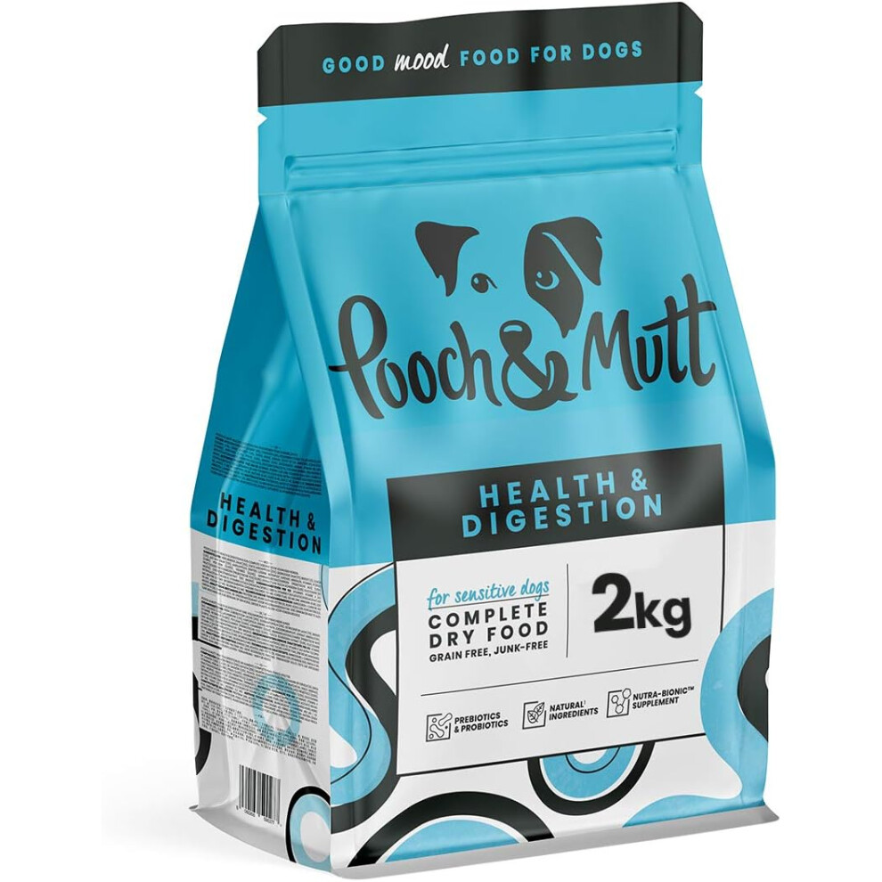Pooch & Mutt Health & Digestion Complete Dry Dog Food (Grain Free) Salmon And Sweet Potato 2Kg