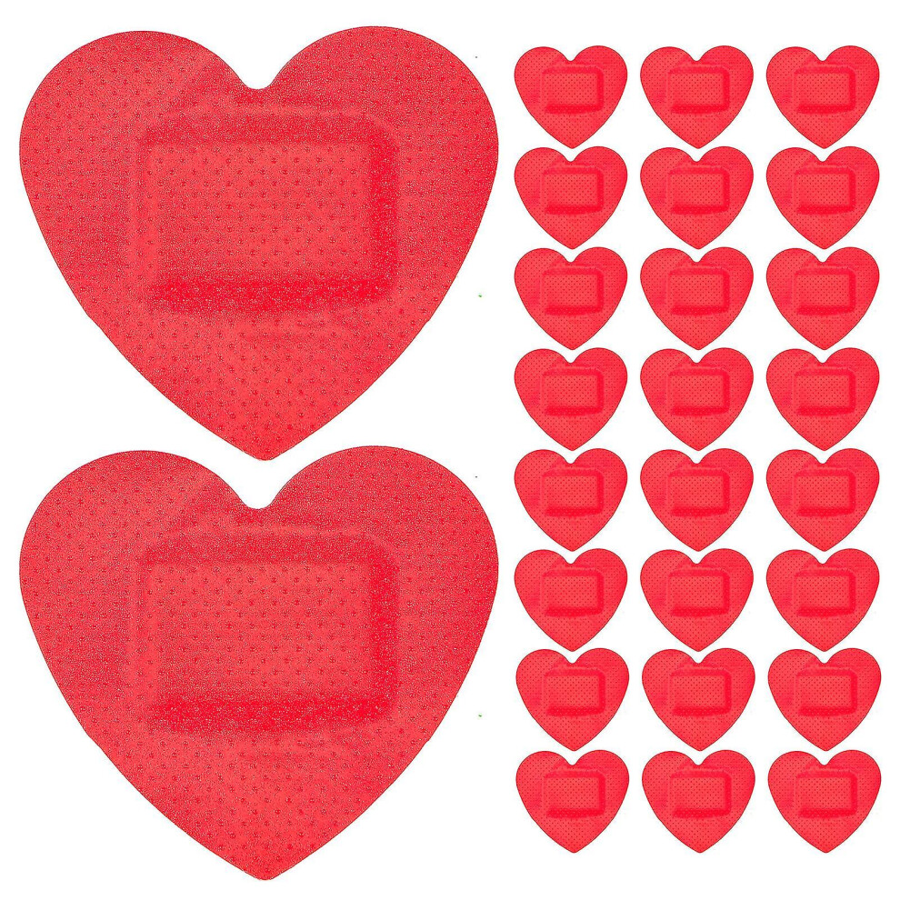 25pcs Heart-shaped Wound Bandages First Aid Patches Adhesive Wound Patches Outdoor Wound Patches