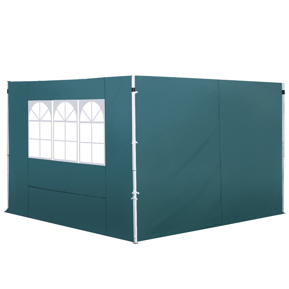 Outsunny Gazebo Replacement Exchangeable Wall Panels w/  Window, Dark Green