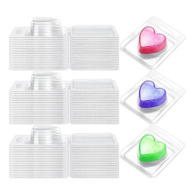 100pack Wax Melt Container 1.3 Oz,wax Melt Single Cube Flip Top Clear Empty Plastic Cube Tray For W