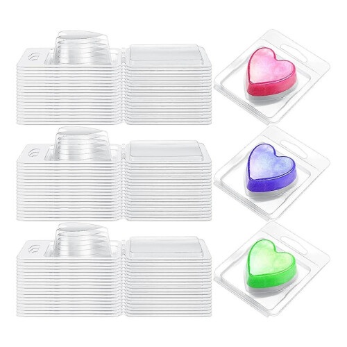 100pack Wax Melt Container 1.3 Oz,wax Melt Single Cube Flip Top Clear Empty Plastic Cube Tray For W