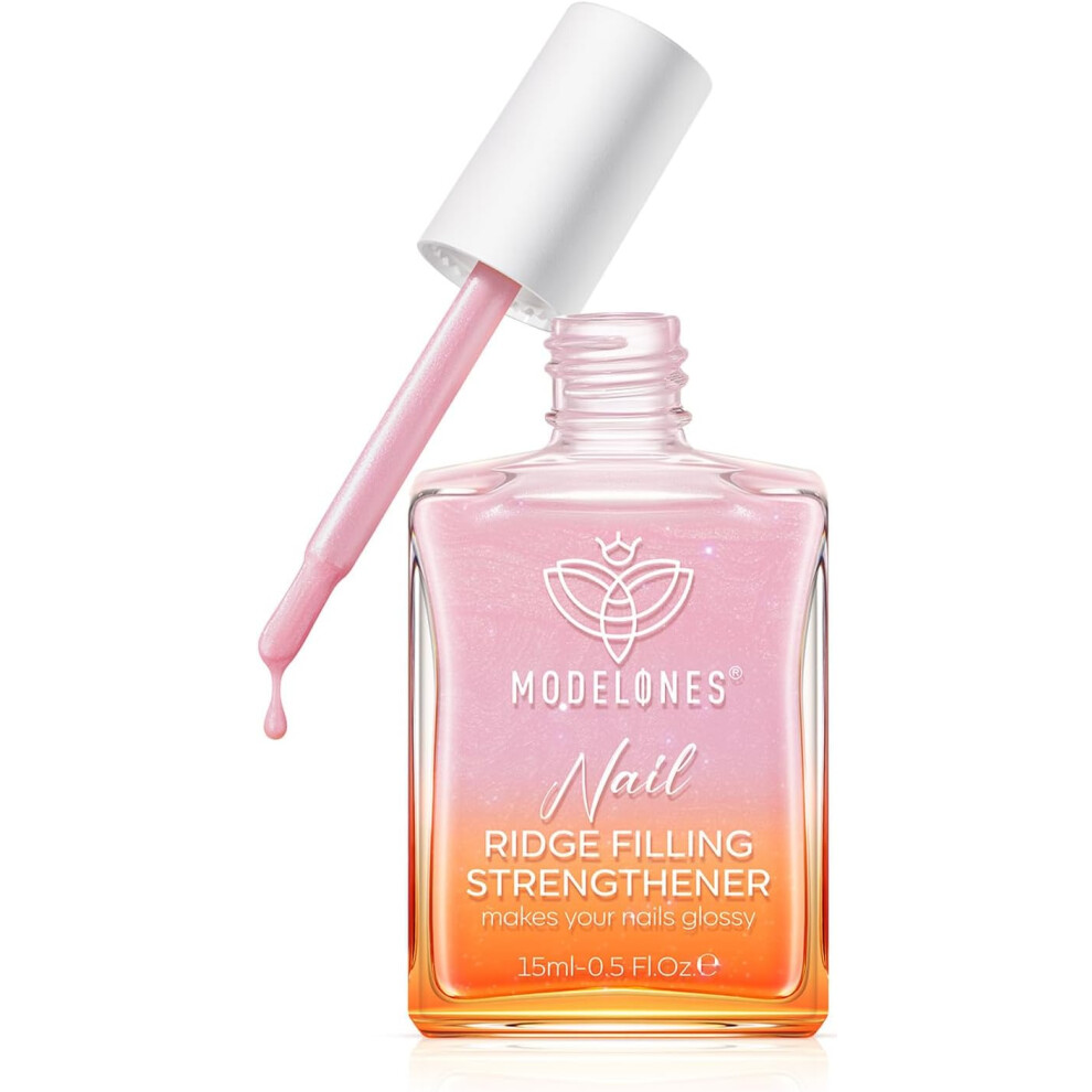 Modelones Not,Specified Nail Care 8In 1 Ridge Filling Strengthener Treatment Strengthener Damaged Nails Nail Hardener Strong Growth Smoothing Base Coat Pink Nail Varnish 15Ml