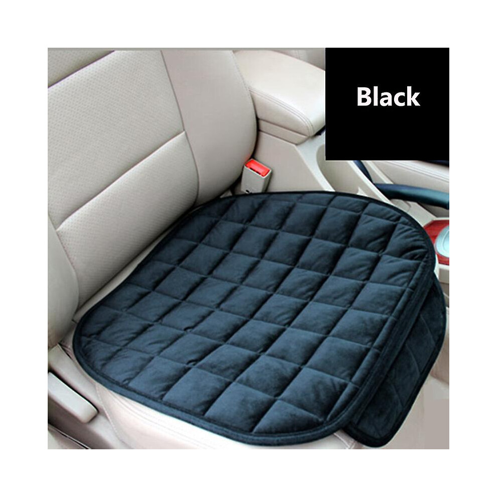 (, Front Row) 1Pc Or 2Pcs Or 3Pcs Plush Plaid Thicken Warm Car Seat Cushion Pad Car Seat Protector Car Front Rear Seat Covers For Car Suv Truck C Black 9152243494991