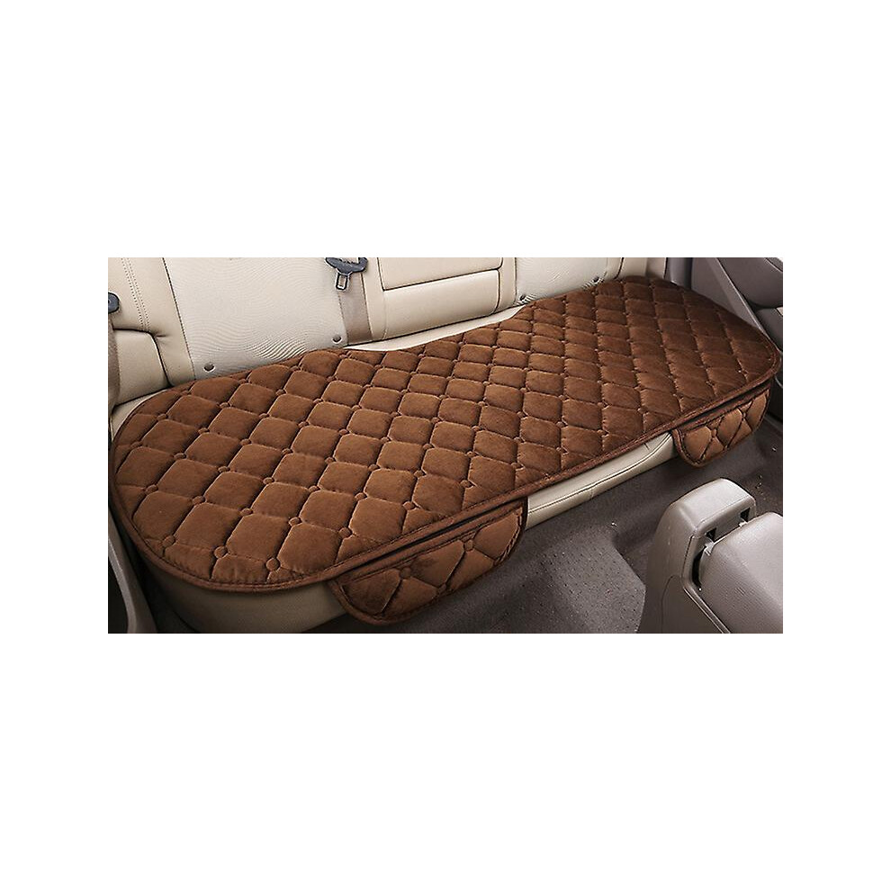 (Curry, Back Row) 1Pc Or 2Pcs Or 3Pcs Plush Plaid Thicken Warm Car Seat Cushion Pad Car Seat Protector Car Front Rear Seat Covers For Car Suv Truck Ca 9152243495004