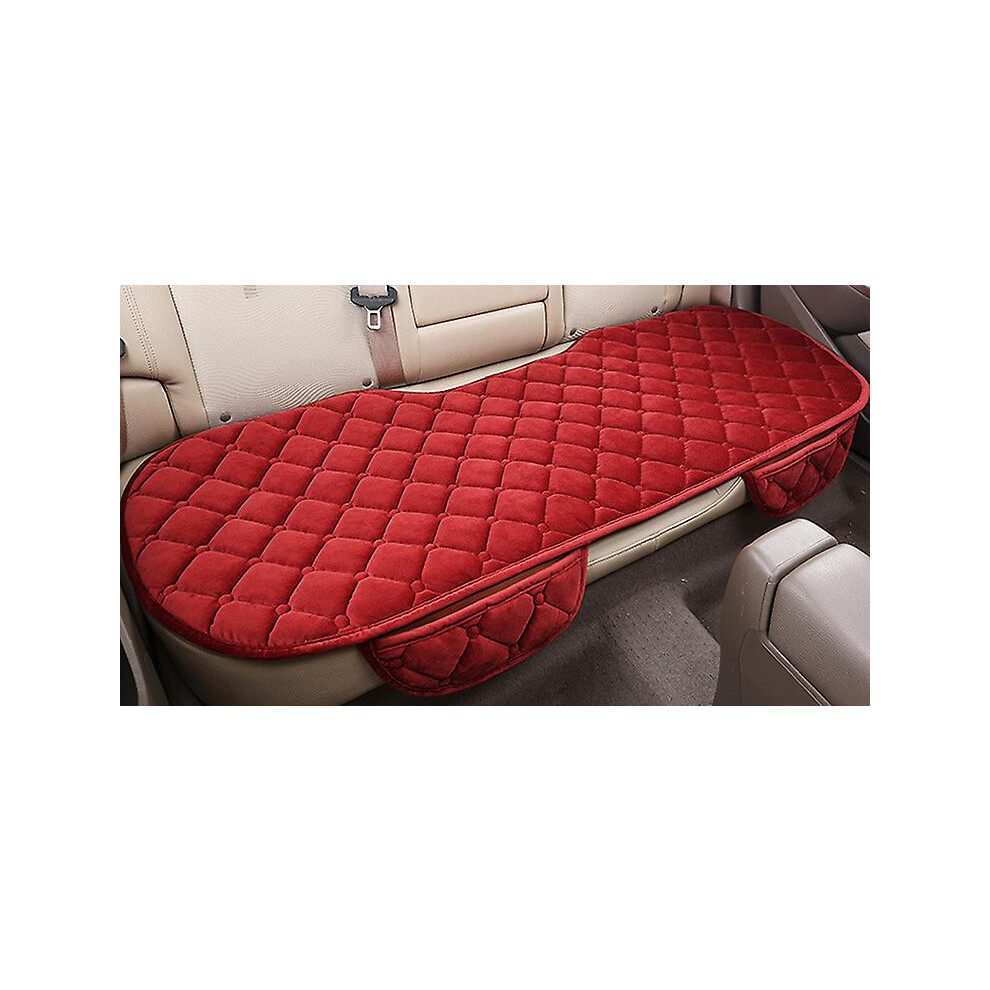 (, Back Row) 1Pc Or 2Pcs Or 3Pcs Plush Plaid Thicken Warm Car Seat Cushion Pad Car Seat Protector Car Front Rear Seat Covers For Car Suv Truck Car Red 9152243495097