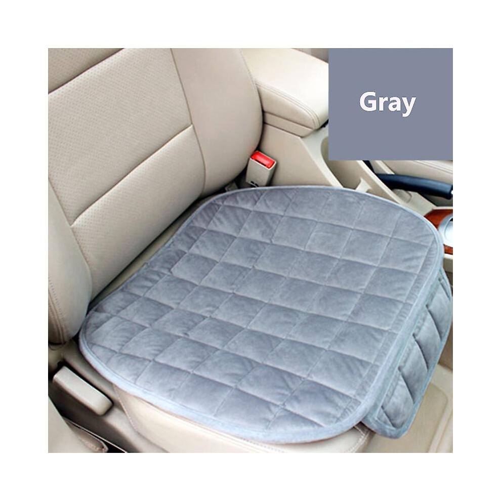 (, Front Row) 1Pc Or 2Pcs Or 3Pcs Plush Plaid Thicken Warm Car Seat Cushion Pad Car Seat Protector Car Front Rear Seat Covers For Car Suv Truck Ca Gray 9152243495141