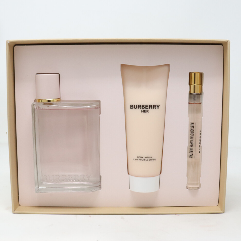 Burberry Her Eau De Parfum 3-Piece Set  / New With Box