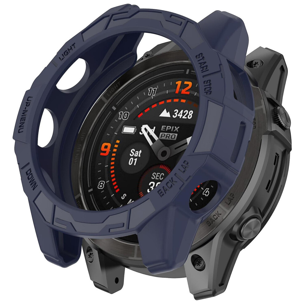 (Midnight ) Tpu Watch Case For Garmin Epix Pro 51Mm/(Gen 2) 51Mm /Fenix 7X Pro / 7X Anti-Scratch Hollow Cover Blue 9152243497145