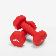 (3kgs Red ) Neoprene Hand Dumbbells Weights Pair Home Gym