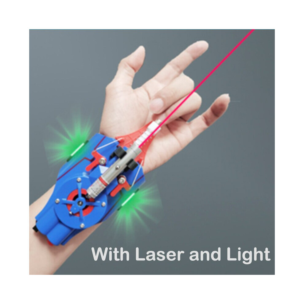 (C-blue) ML Legends Spiderman Web Shooters Toys Spider Man Wrist Launcher Cosplay Peter Parker Accessories Props Gloves Gift for Children